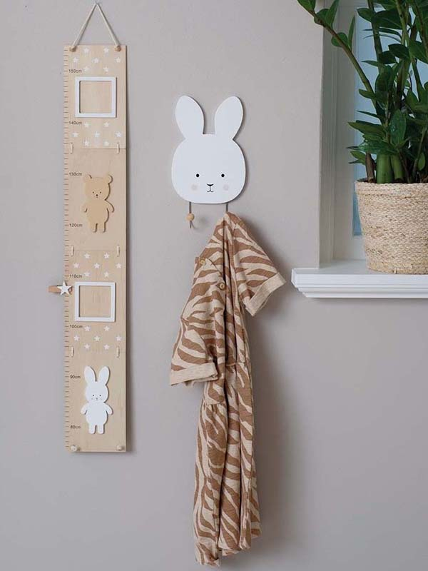 Teddy & Bunny Måttstock Trä/Vit